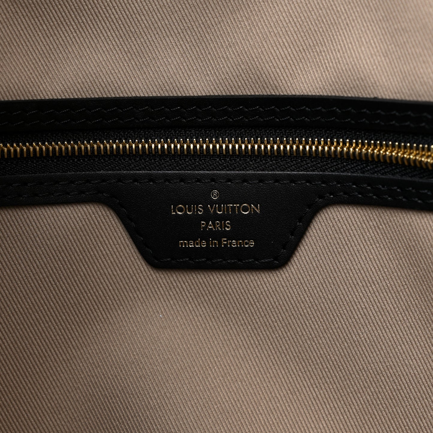 Cotton Monogram Embroidered Neverfull MM Beige Black