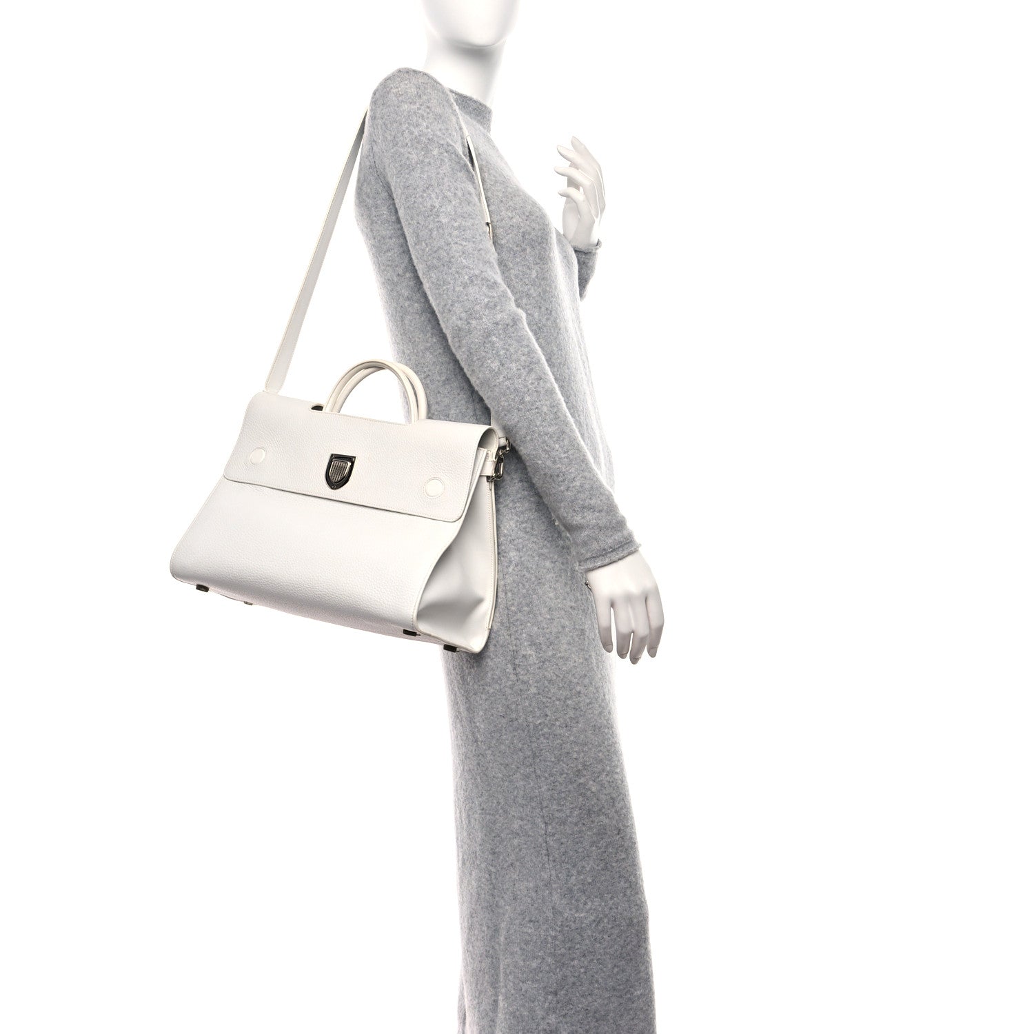 Christian Dior Bullcalf Medium Diorever Flap White 2 of 15