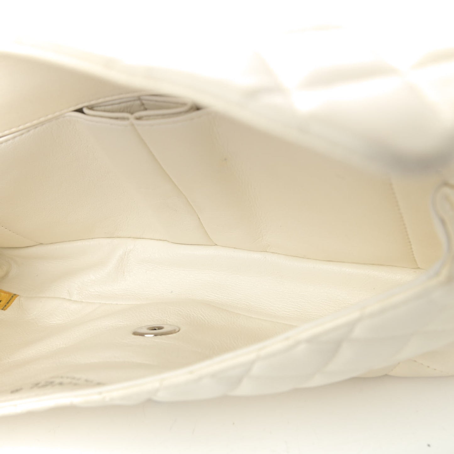 Lambskin Quilted East West Flap White