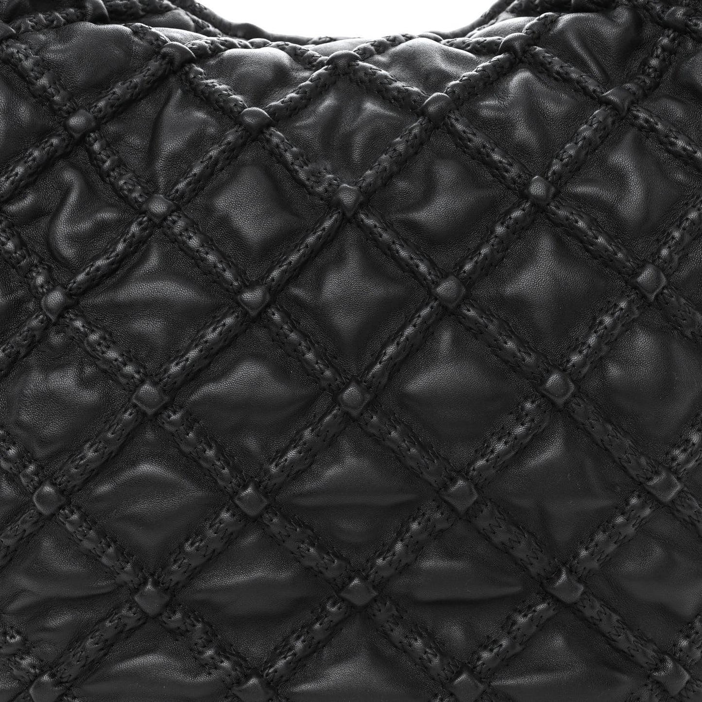 Quilted Lambskin Hidden Chain Hobo Black