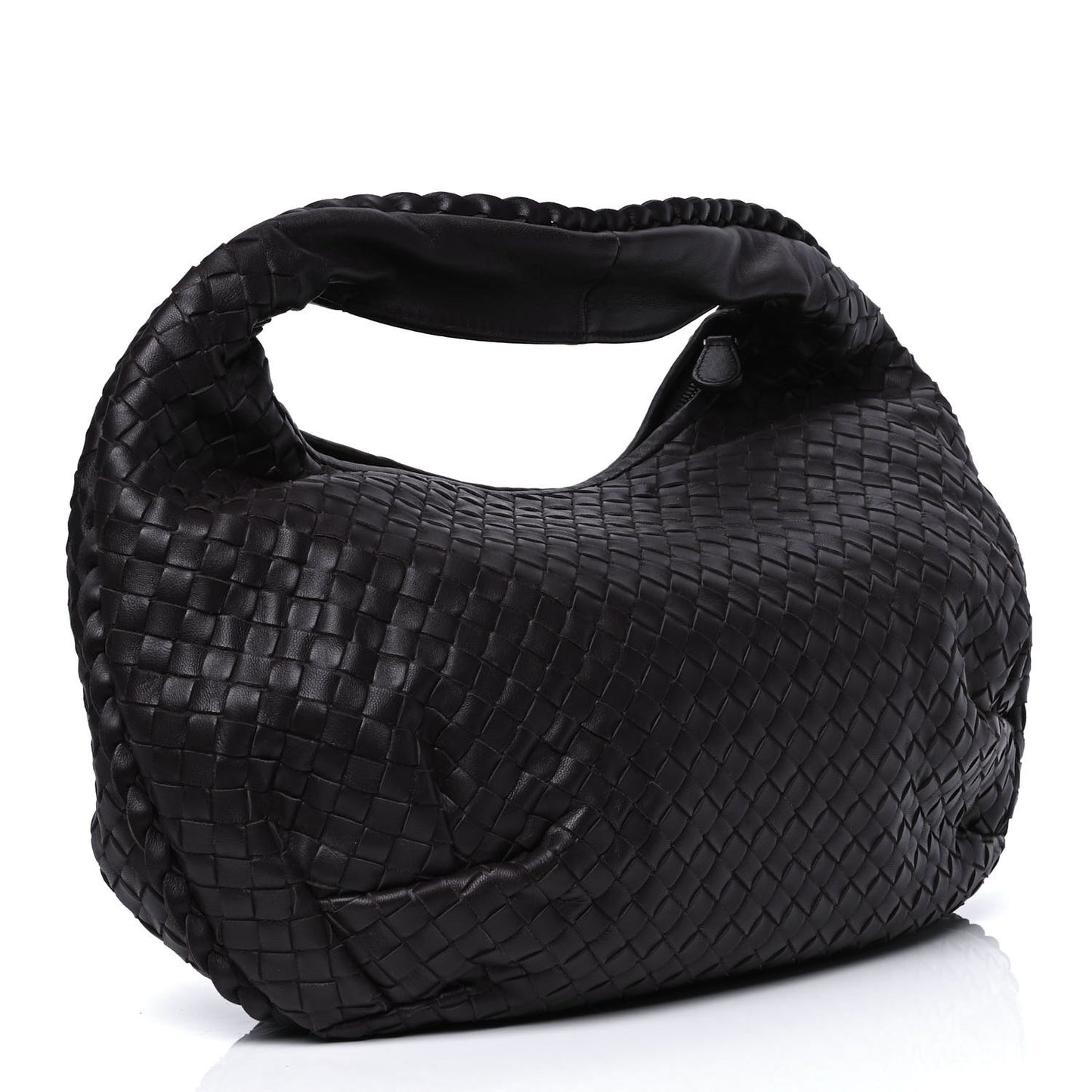 Nappa Intrecciato Medium Belly Veneta Hobo Ebano