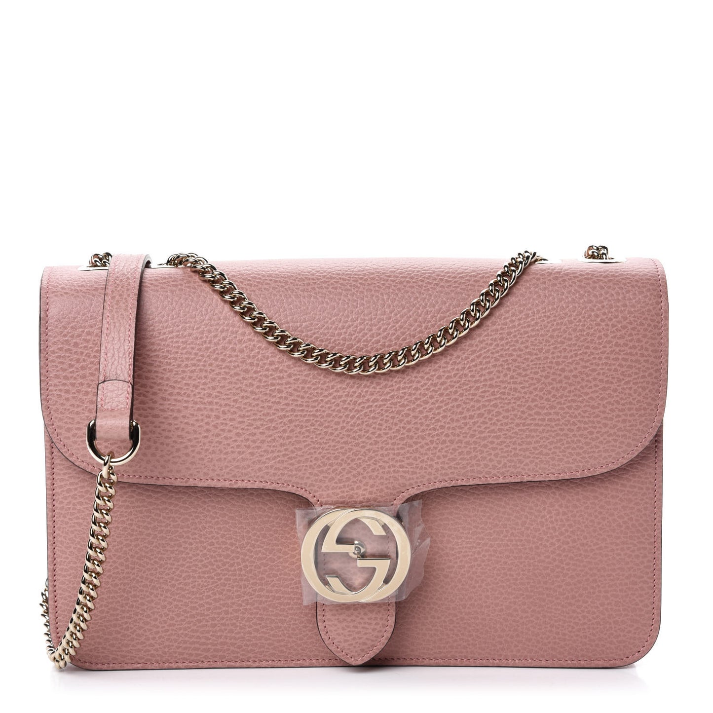 Dollar Calfskin Interlocking G Shoulder Bag Soft Pink