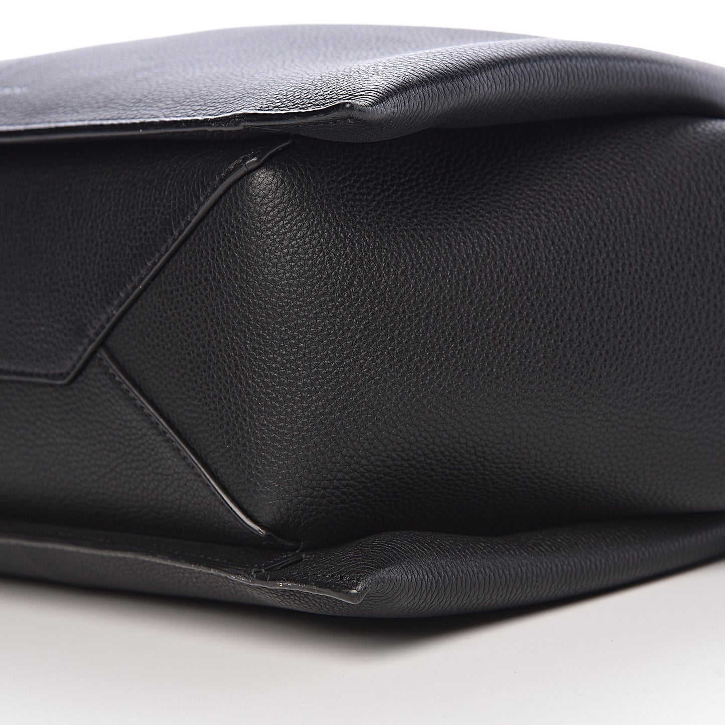 Baby Grained Calfskin Medium Tri-Fold Bag Black