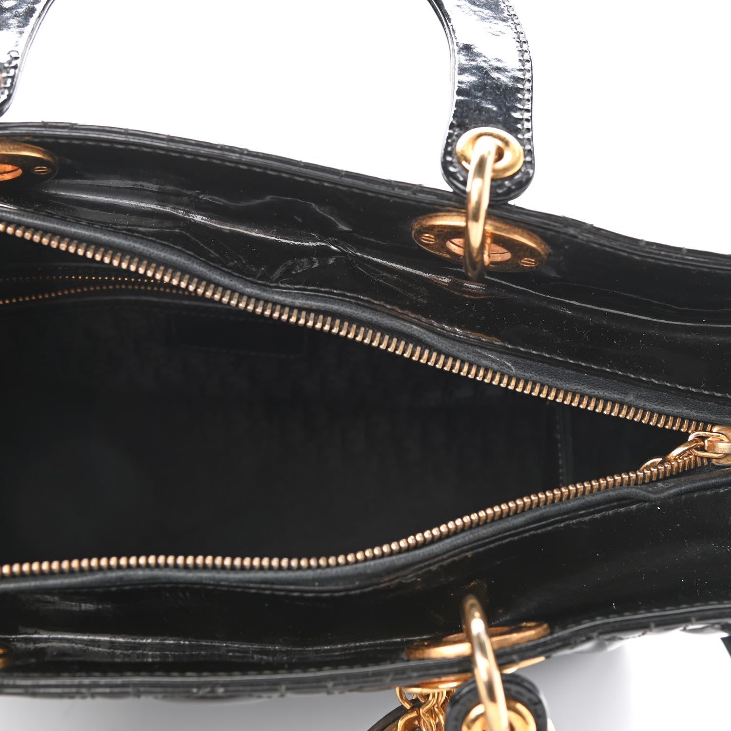 Christian Dior Patent Cannage Large Lady Dior Black 5 of 11