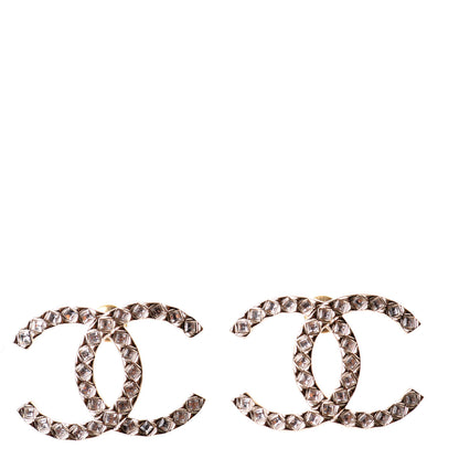 Chanel Baguette Crystal High Society CC Earrings Gold 1 of 5
