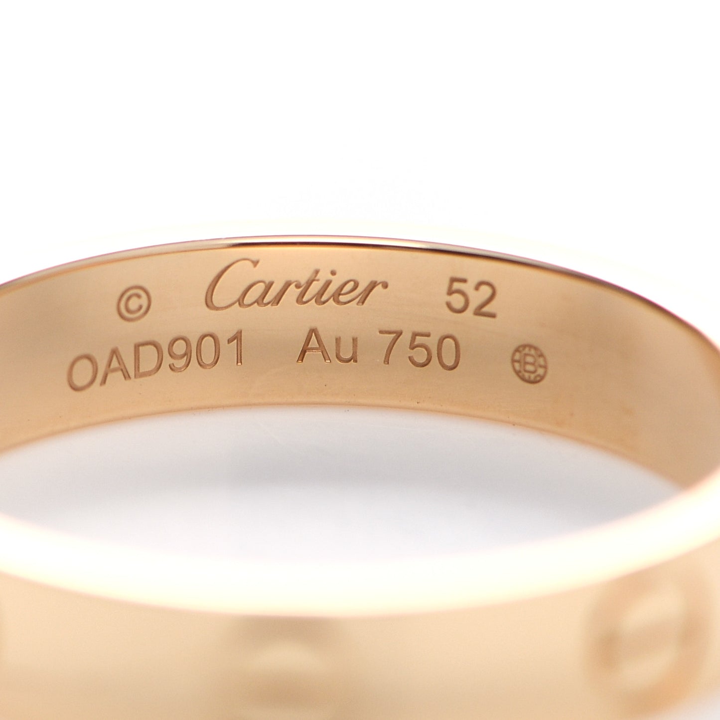 18K Yellow Gold 3.5mm LOVE Wedding Band Ring 52 6