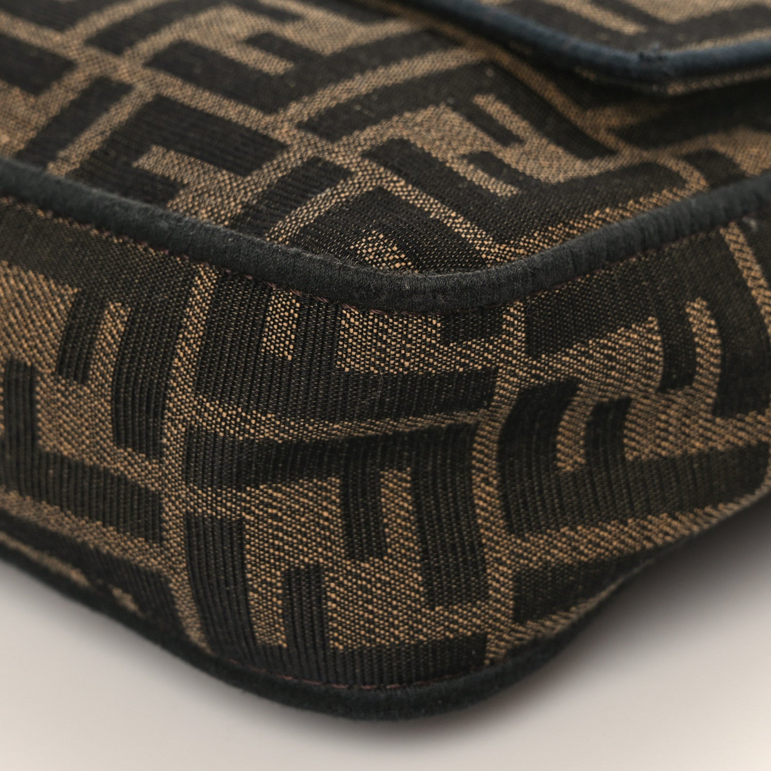 Fendi Fabric Jacquard FF 1974 Medium Baguette Tobacco Moro Black 10 of 10