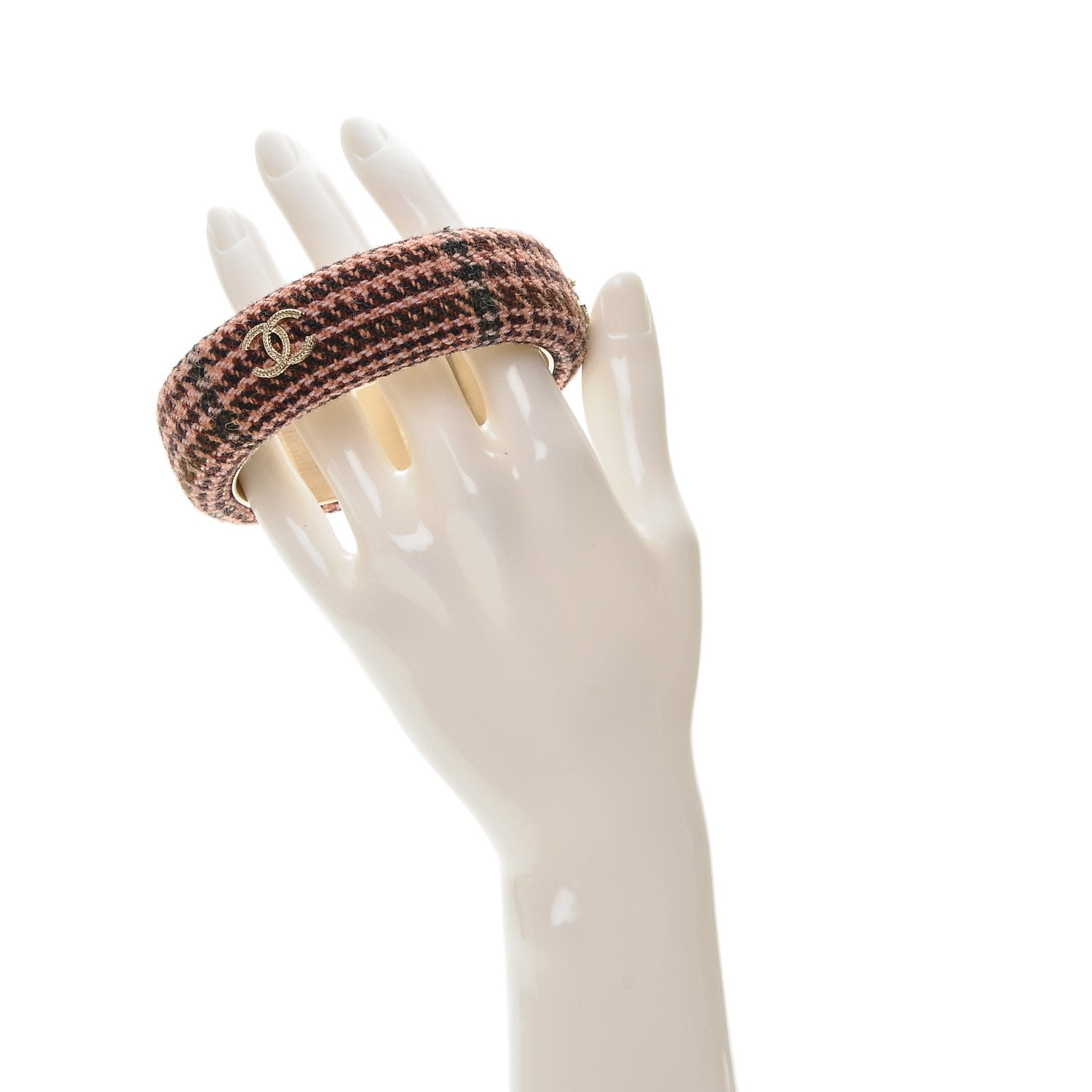 Chanel Tweed CC Wide Bangle M Pink 2 of 4