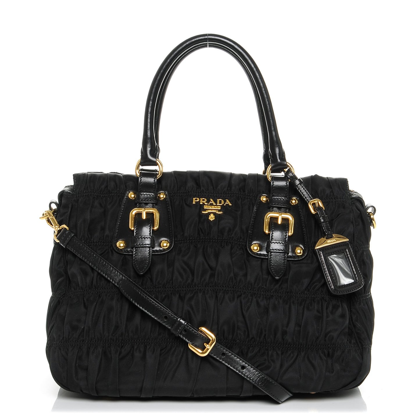 Tessuto Nylon Gaufre Tote Nero Black