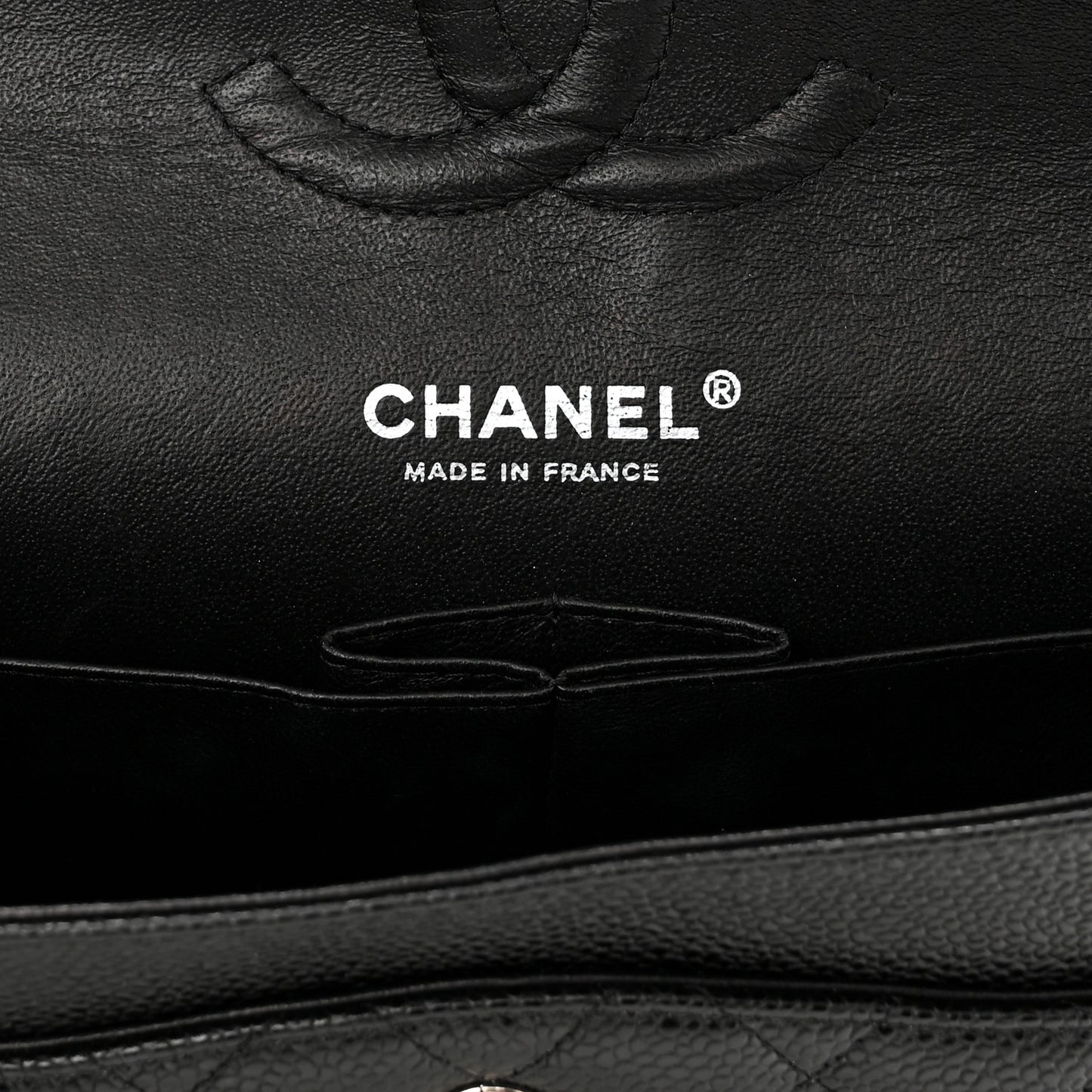 Caviar Quilted Medium Double Flap Black