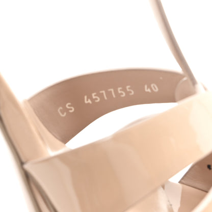 Saint Laurent Patent Tribute 75 Platform Sandals 40 Nude 9 of 10
