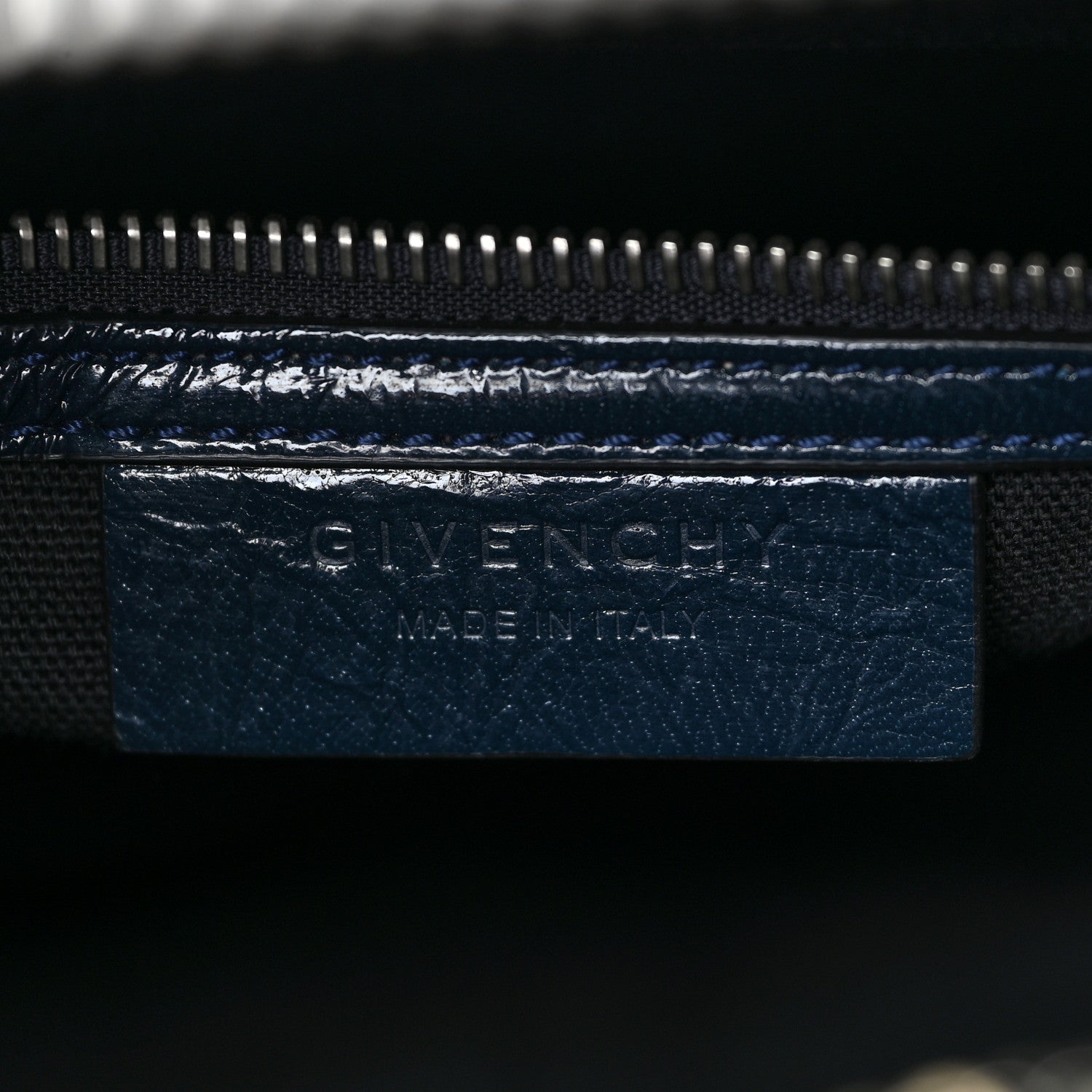 Givenchy Crinkled Patent Deerskin Small Antigona Deep Blue 5 of 19