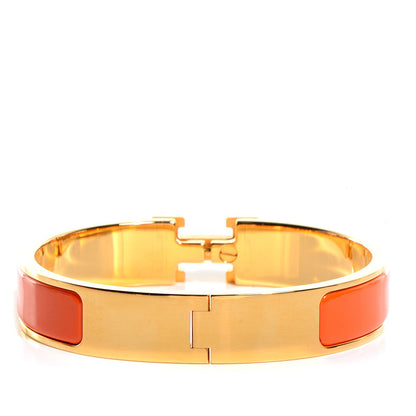 Hermes Enamel Narrow Clic Clac H Bracelet PM Orange 3 of 5