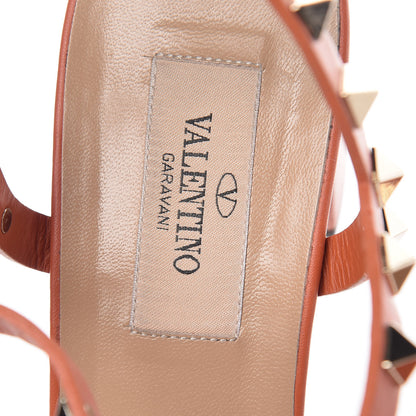 Valentino Garavani Calfskin Rockstud 60mm City Sandals 38 Orange 8 of 15