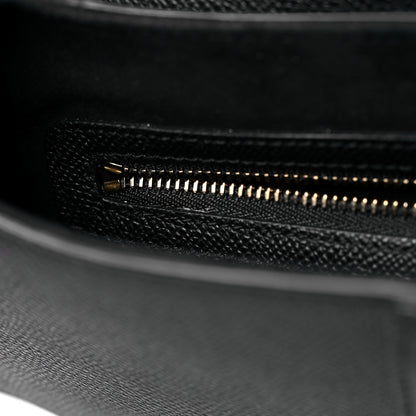 Christian Dior Grained Calfskin Saddle Bag Black 10 of 11