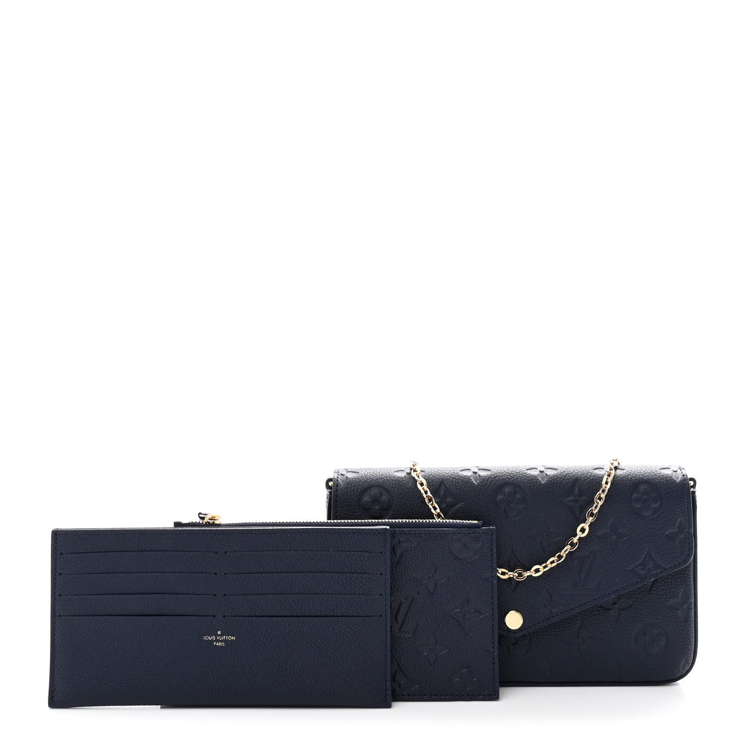 Louis Vuitton Empreinte Pochette Felicie Chain Wallet Navy 2 of 11