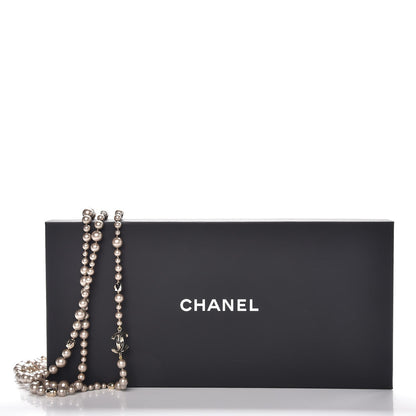 Chanel Resin Pearl Multi Strand CC Necklace Golden Pearly Beige 6 of 6