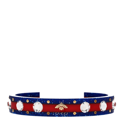 Gucci Crystal Web Cuff 18 Blue Red 1 of 5