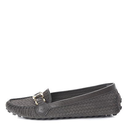 Louis Vuitton Woven Suede Oxford Loafers 39 Brown 1 of 7