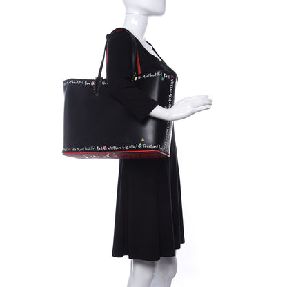 Christian Louboutin Calfskin Beautiful Red East West Cabata Tote Black Multicolor 2 of 10
