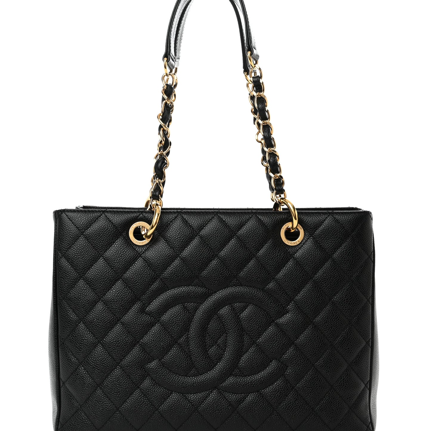 Caviar Quilted Grand Shopping Tote GST Black
