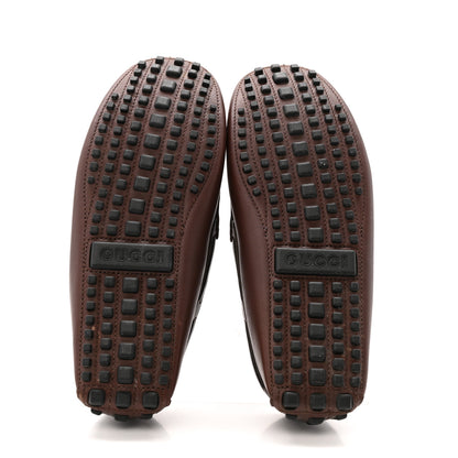 Gucci Calfskin Fringe Interlocking G Mens Driver Loafers 8 Brown 6 of 12