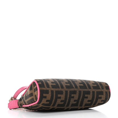 Fendi Zucca Vitello Elite Mini Pouch Crossbody Tobacco Fuxia 3 of 7