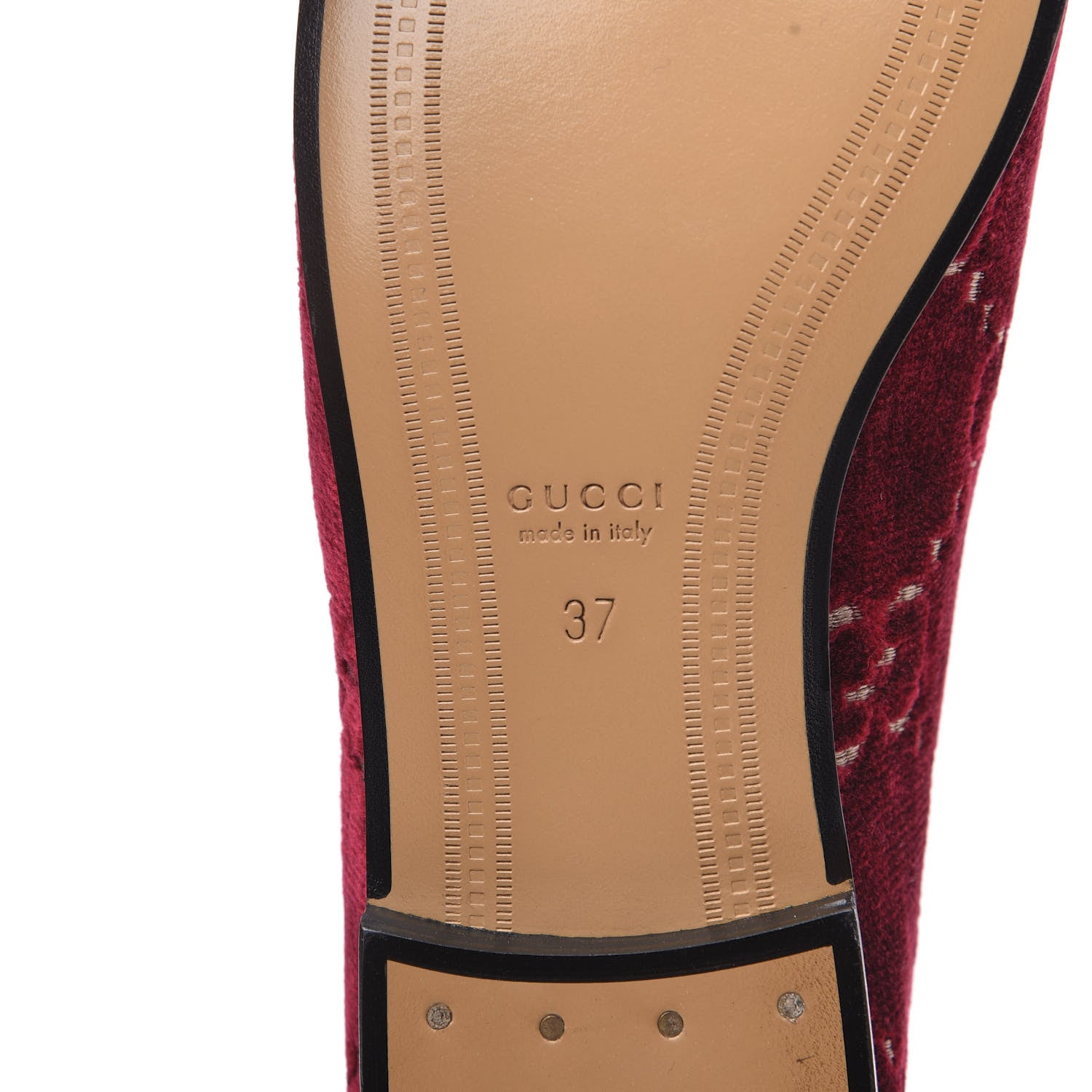 Gucci Velvet Malaga Kid GG Monogram Horsebit Womens Jordaan Loafers 37 Red Cipria Romantic Cerise 6 of 10