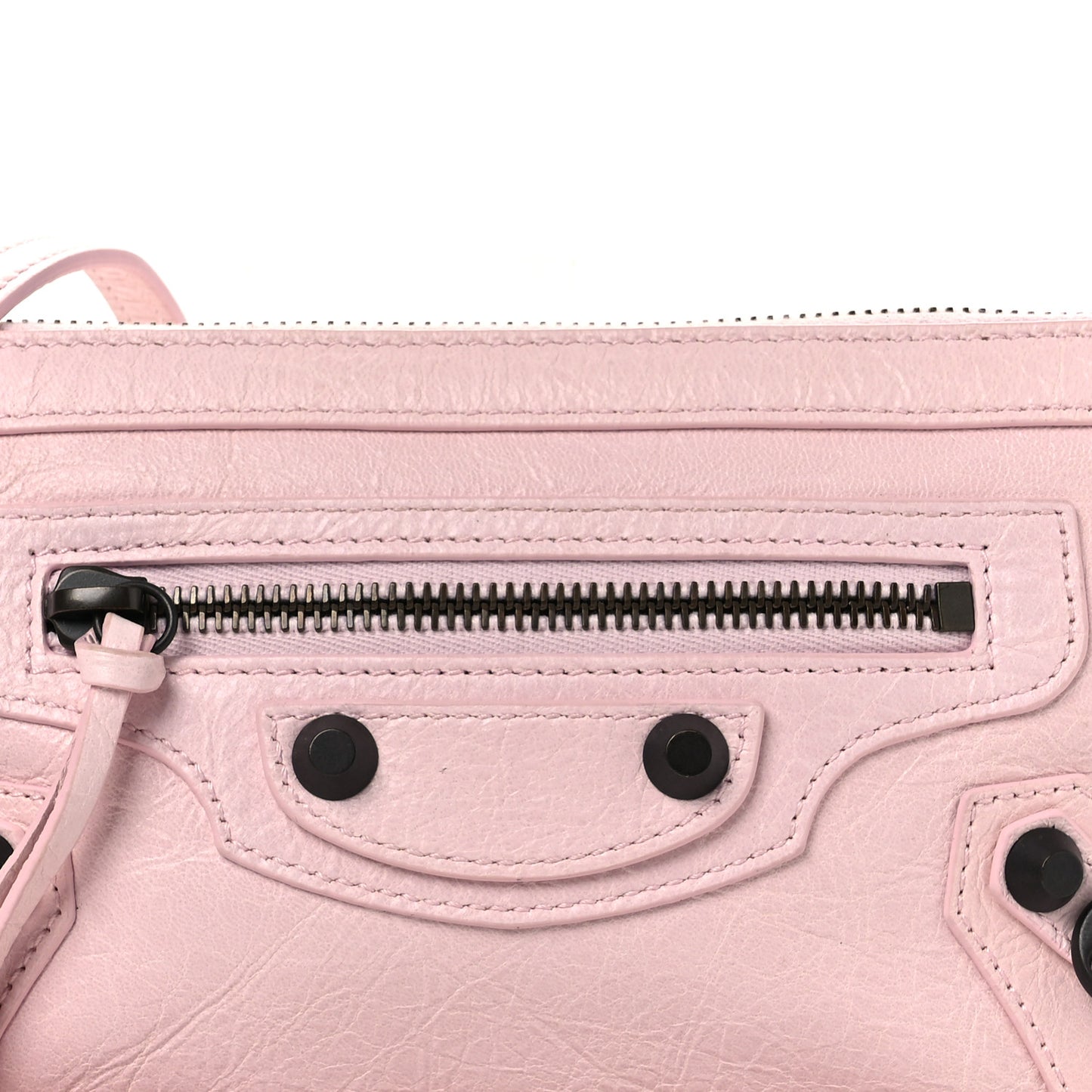 Agneau Arena Classic Hardware Le City Pouch On Strap Petal Pink