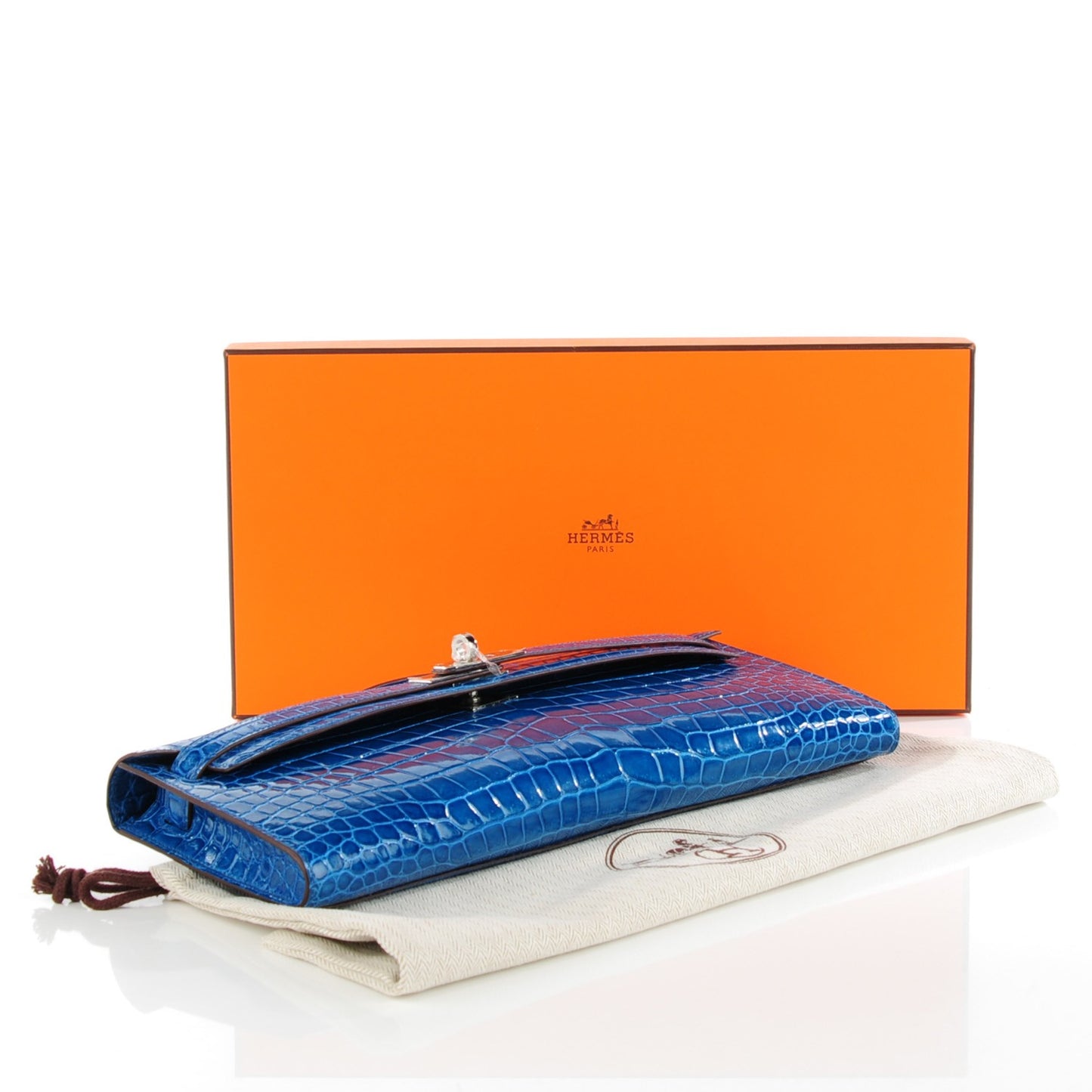 Shiny Niloticus Crocodile Kelly Cut Pochette Mykonos