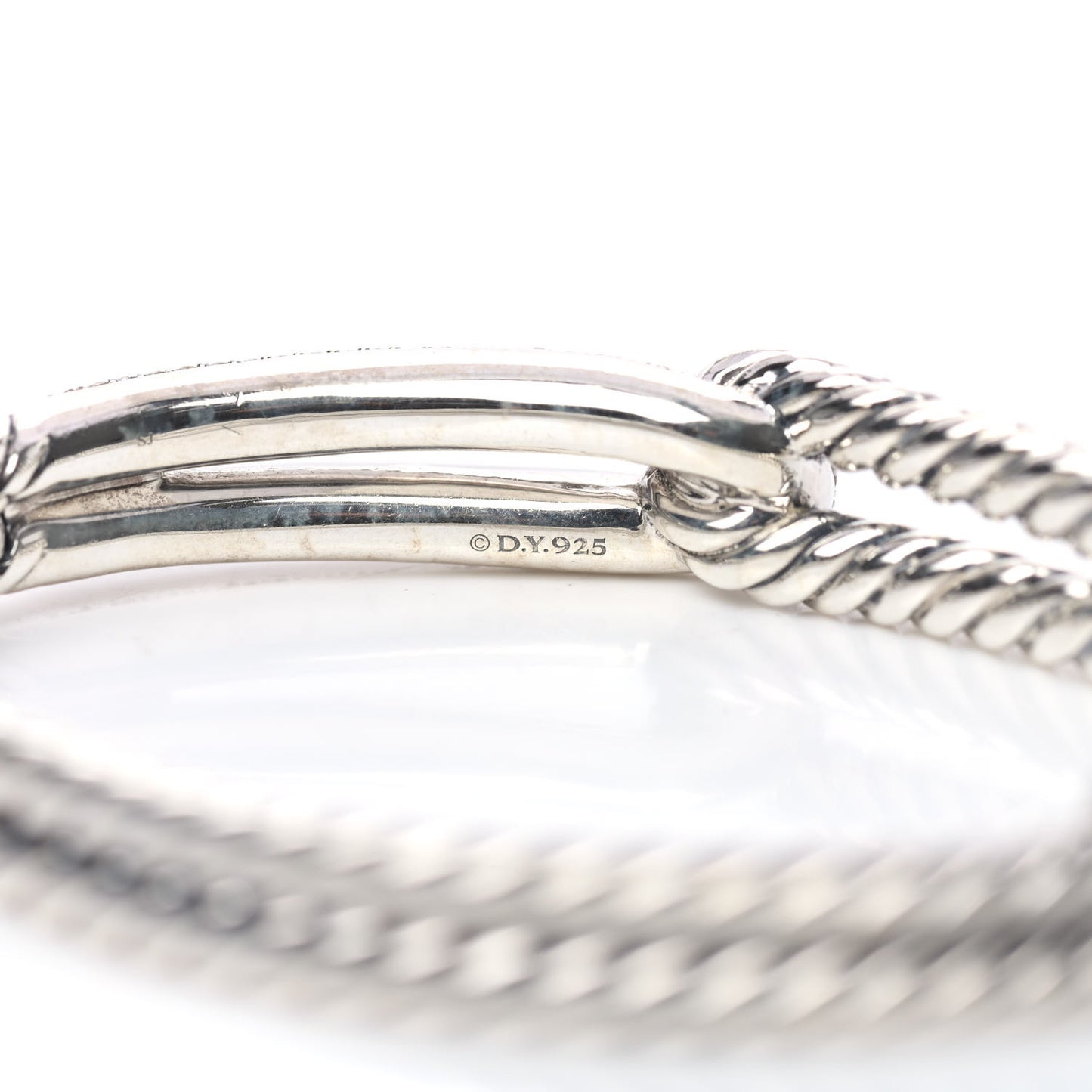 Sterling Silver Diamond Pave 10mm Single Loop Labyrinth Bracelet