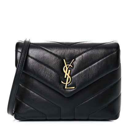Saint Laurent Calfskin Y Quilted Monogram Toy Loulou Crossbody Bag Black 1 of 12