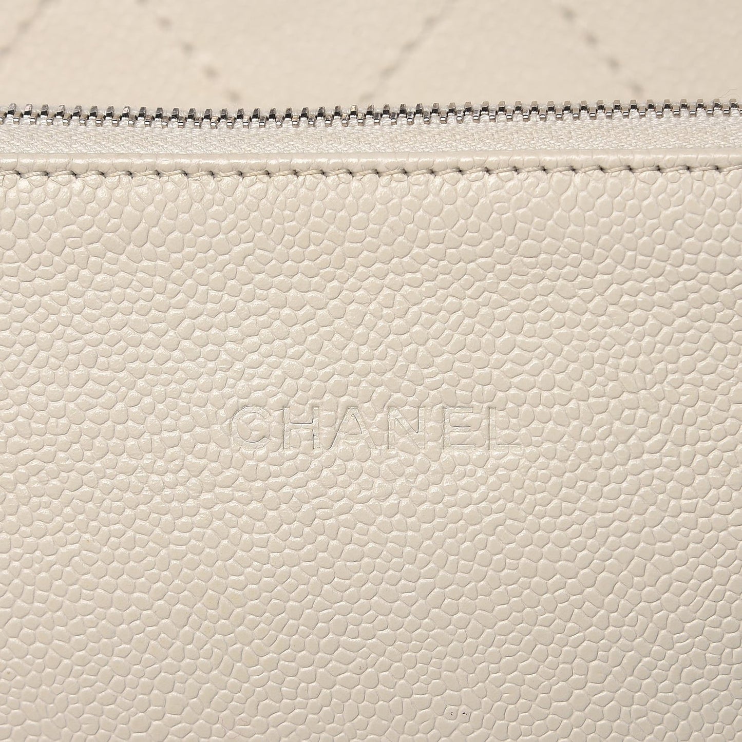 Grained Calfskin Shopping Fever Tote White