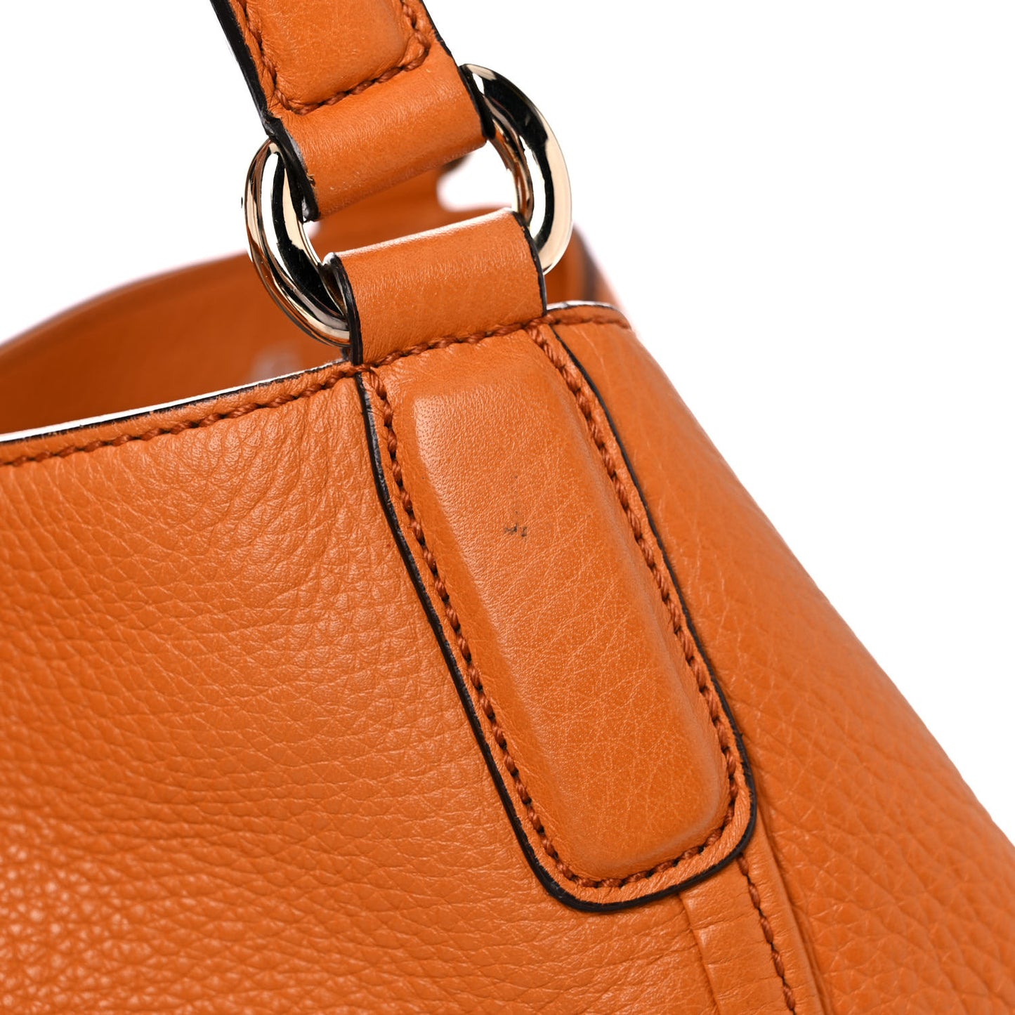Pebbled Calfskin Medium Soho Shoulder Bag Curcuma