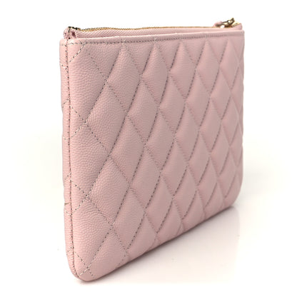 Chanel Caviar Quilted Crystal Enamel Cosmetic Case Light Pink 3 of 8