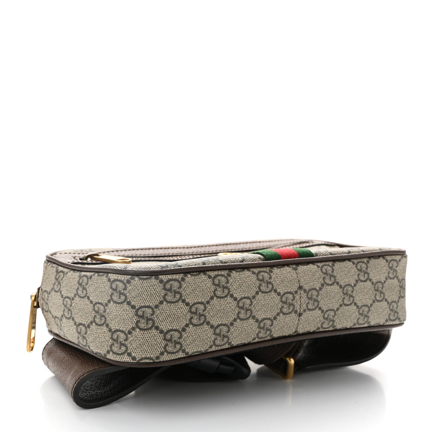 Soft GG Supreme Monogram Medium Ophidia Belt Bag Dark Brown