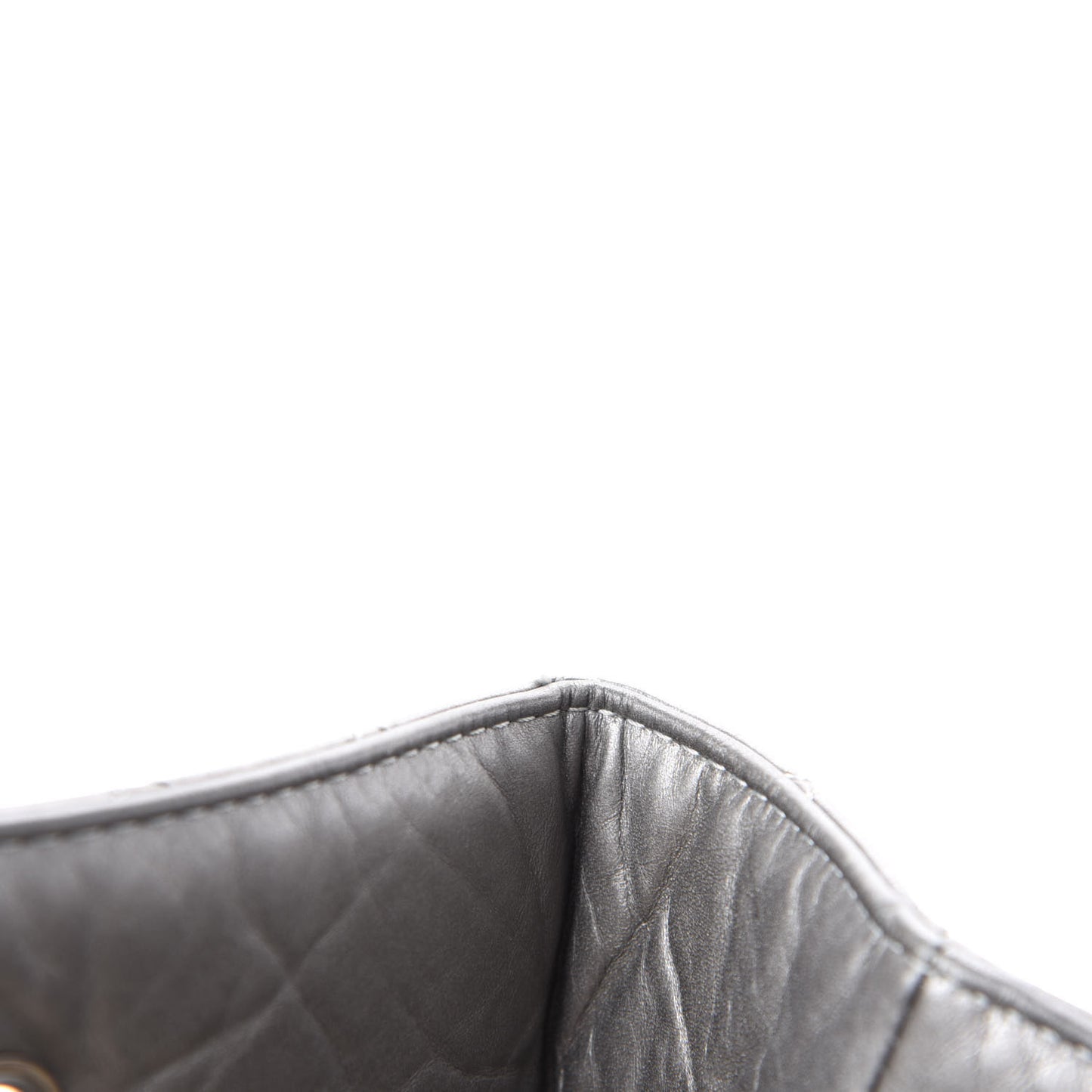 Metallic Aged Calfskin Quilted Reissue 2.55 Tote Dark Grey