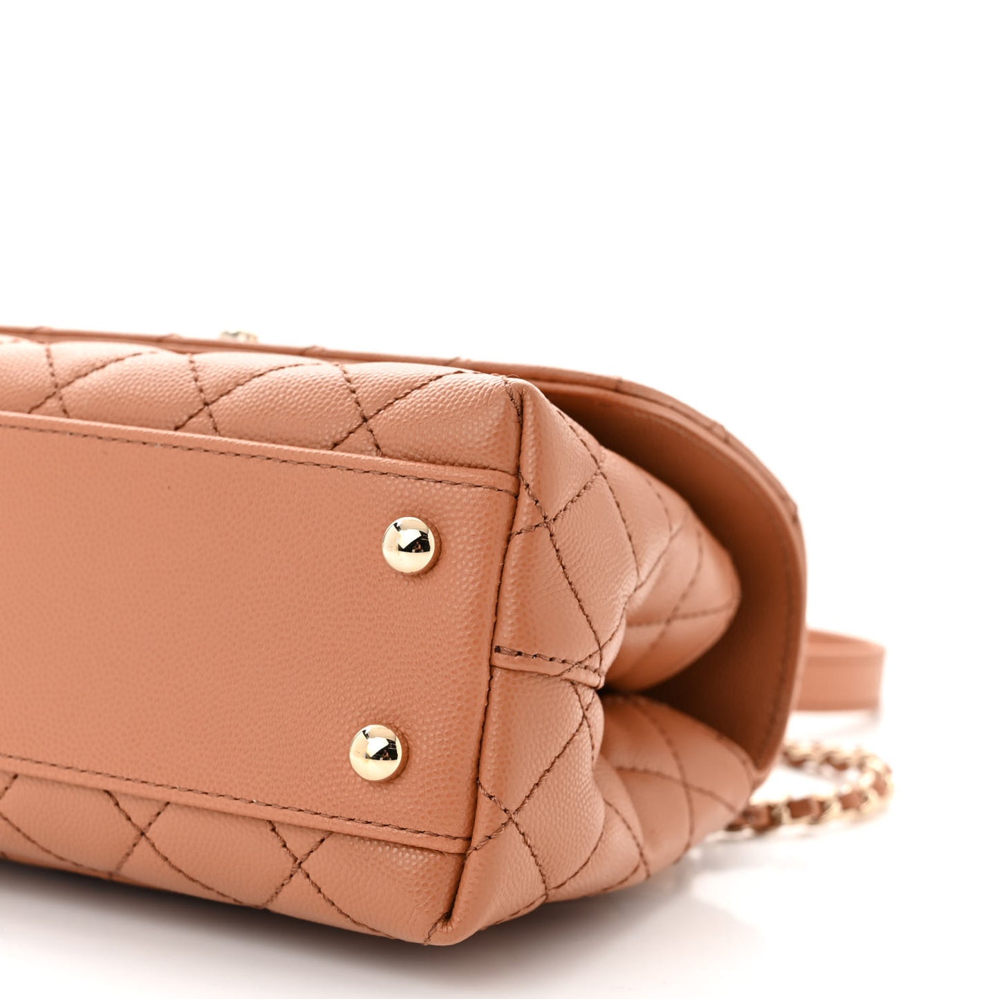 Caviar Quilted Lizard Embossed Mini Coco Handle Flap Brown