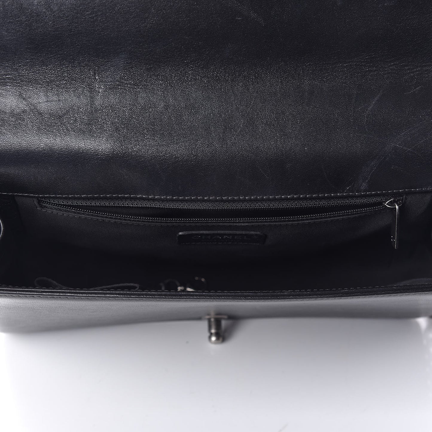 Lambskin Quilted Large Boy Flap Black