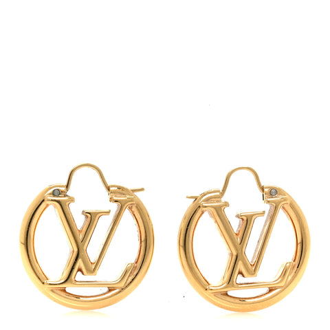 Metal Small Louise Hoop Earrings Gold