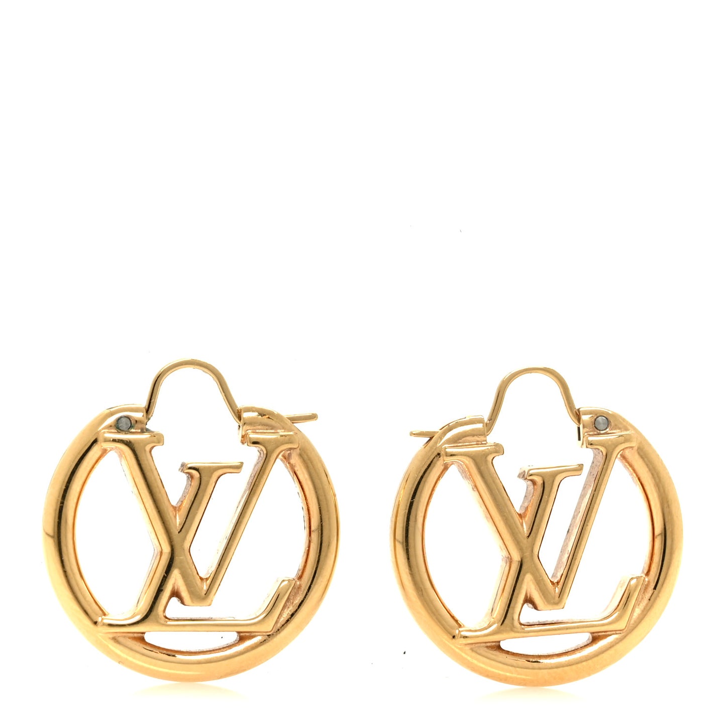 Metal Small Louise Hoop Earrings Gold