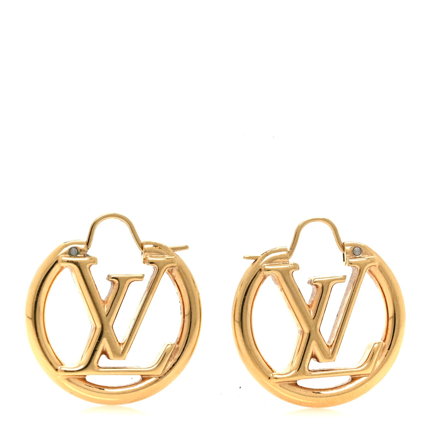 Louis Vuitton Metal Small Louise Hoop Earrings Gold 1 of 5