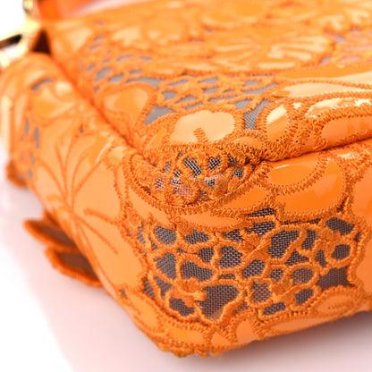 Fendi Embroidered Flowers Baguette Orange 11 of 13