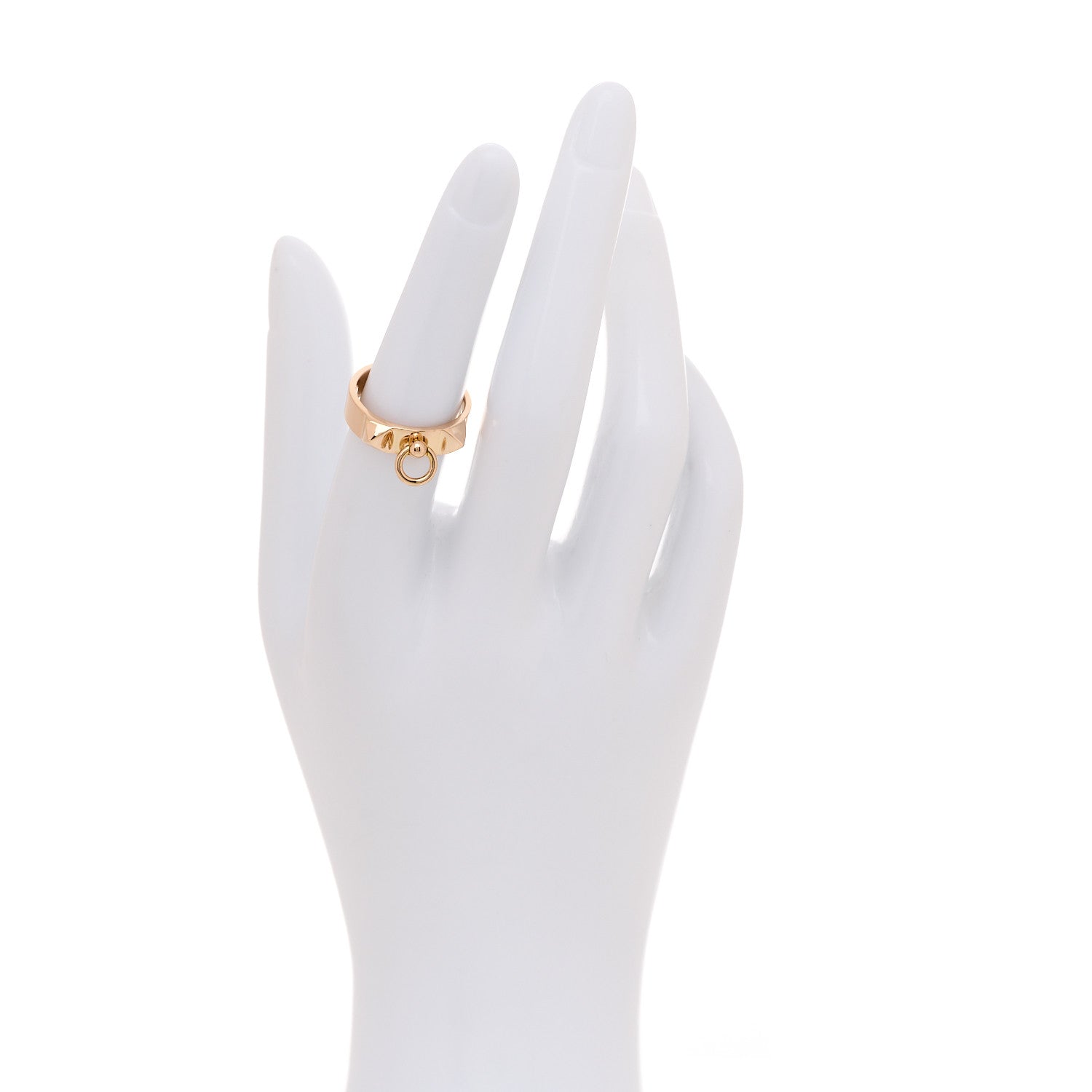 Hermes 18K Rose Gold PM Collier De Chien Ring 53 6.5 2 of 5