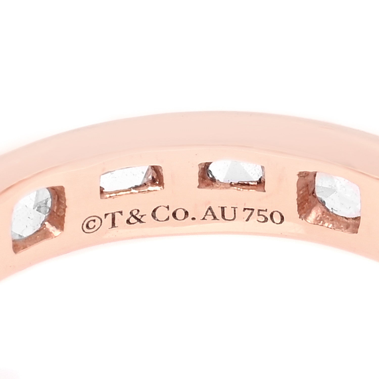 Tiffany 18K Rose Gold Diamond Metro Rose Cut Eternity Band Ring 49 5 4 of 5