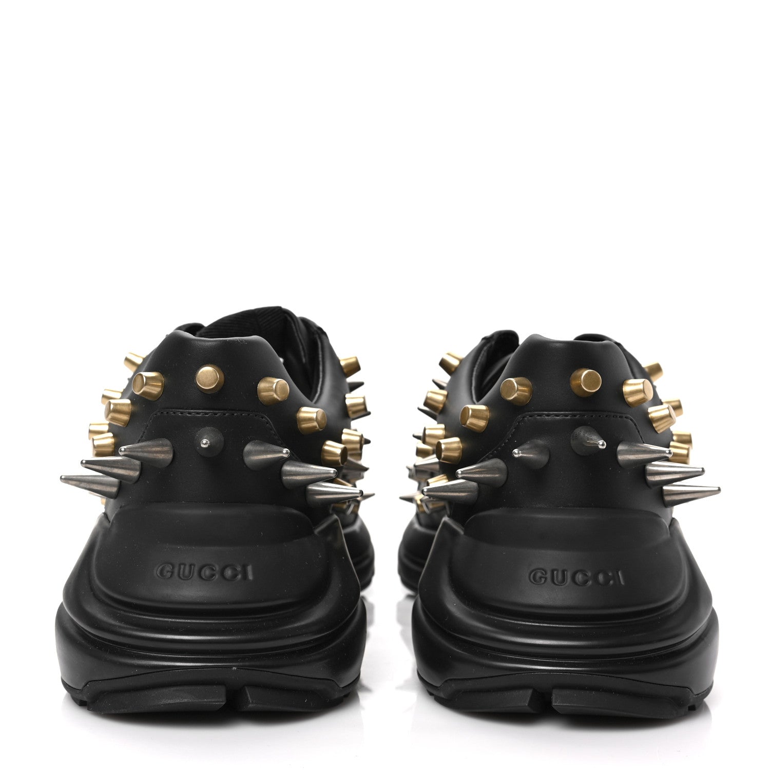 Gucci Demetra Spike Studded Mens Rhyton Sneakers 9.5 Black 5 of 9