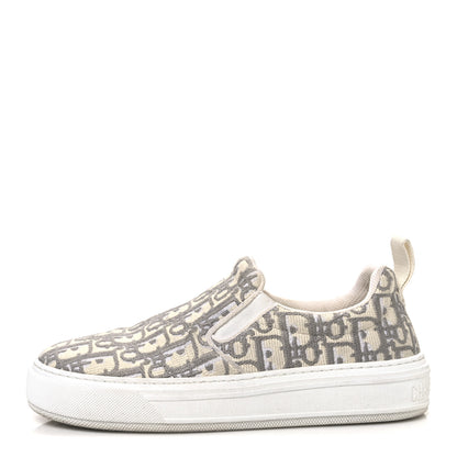 Christian Dior Canvas Oblique Embroidered Womens Solar Slip On Sneakers 37 Grey Stone 1 of 11