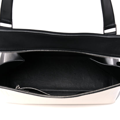 Celine Textured Calfskin Small Bi-Color Edge Shoulder Bag Black Cream 4 of 9