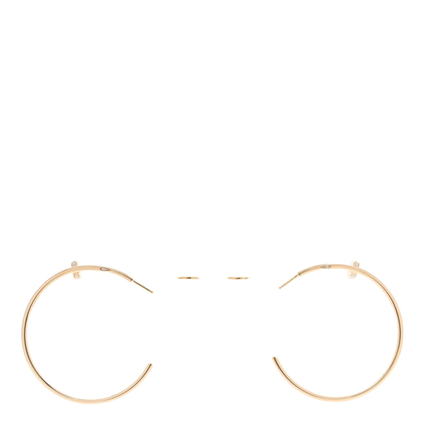 18K Yellow Gold Diamond Juste Un Clou Hoop Earrings