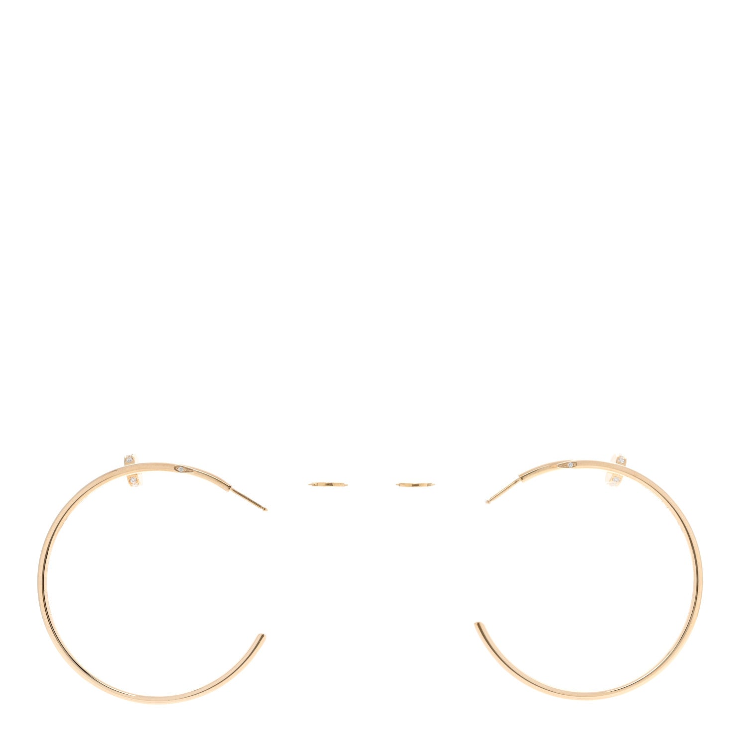 Cartier 18K Yellow Gold Diamond Juste Un Clou Hoop Earrings 3 of 4